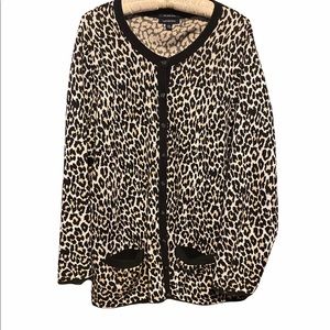 Lands’ End Leopard Print Cardigan